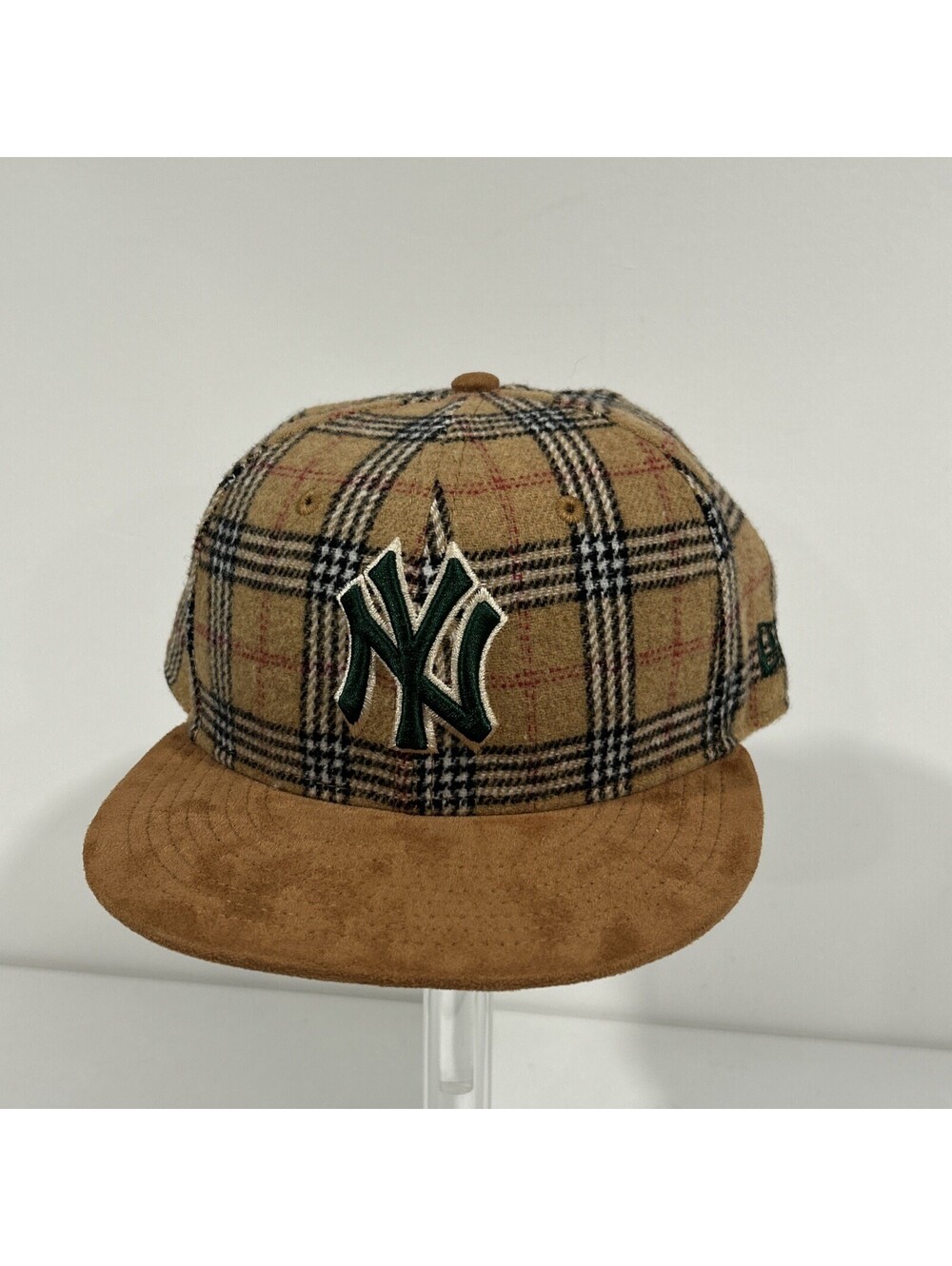 New Era 59FIFTY LA Dodgers Hat Tan Plaid Suede Brim Fitted Y2K Style